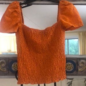 Bright Orange stretchy Express crop top